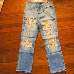 Personalized patch work boyfriend jeans